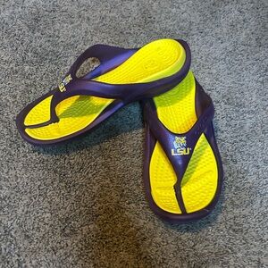 LSU Crocs - Size W8/M6